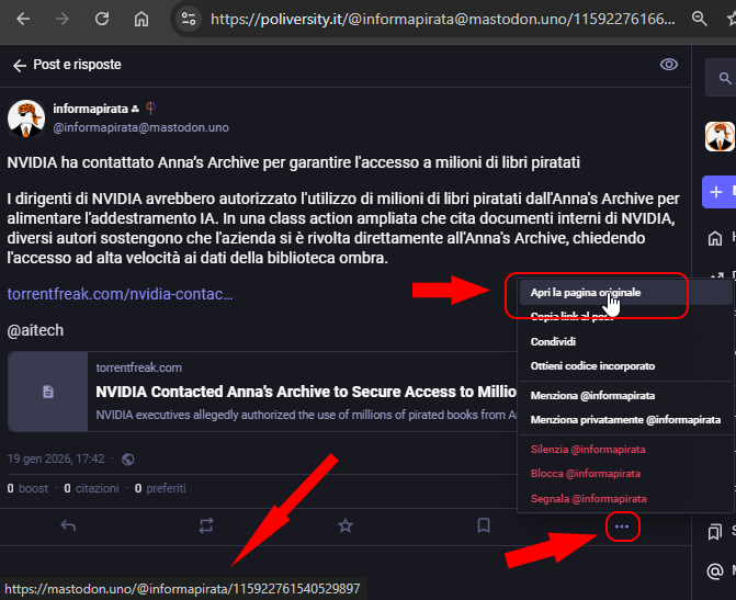 risalire al messaggio originale