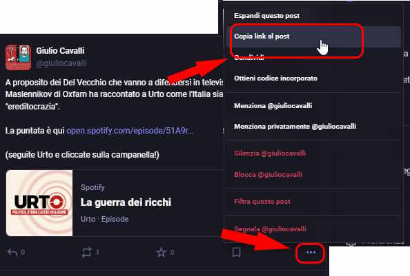 Un post pubblicato dalla stessa istanza in cui lo vediamo