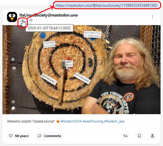 La data del post presenta il link originale