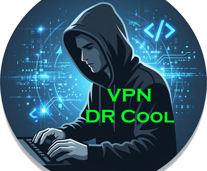 VPN DR Cool - Un haker con felpa e cappuccio digita tasti a caso su una tastiera