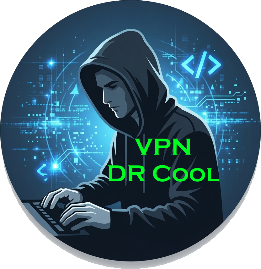 VPN DR Cool - Un haker con felpa e cappuccio digita tasti a caso su una tastiera